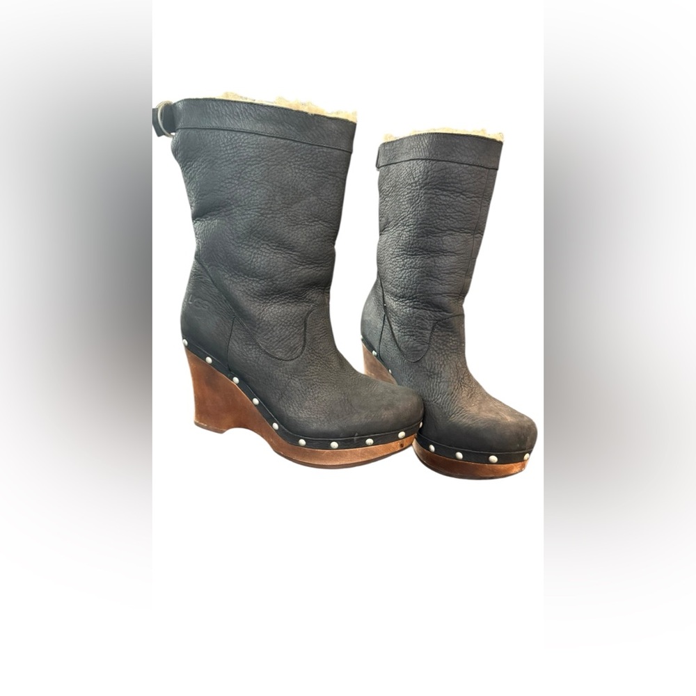 UGG Black Wedge Boots